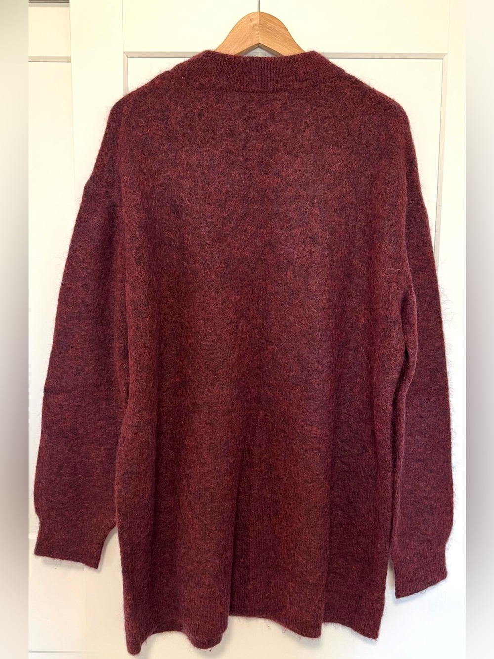 & Other Stories Oversized Mohair Blend Relaxed Fit Burgundy Sweater - Size: S - Picture 4 of 6